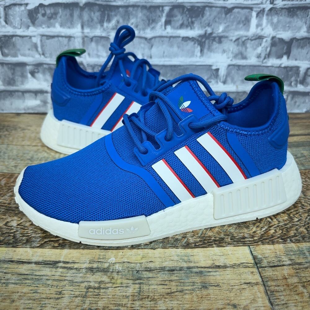 Adidas NMD R1 Boost Blue White Italy Running Shoes HQ9989 Youth 5.5 / Womens 6.5